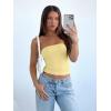 imageREORIA Womens Y2K Strapless Backless Tube Top Double Lined Sleeveless Crop Tank Top for Summer 2025 Going OutPastel Yellow