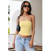 imageREORIA Womens Y2K Strapless Backless Tube Top Double Lined Sleeveless Crop Tank Top for Summer 2025 Going OutPastel Yellow