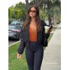 imageREORIA Womens Sexy Deep V Neck Bodysuit Cross Wrap Bodysuit Long Sleeve Double Lined Top Going Out OutfitsHarvest Pumpkin
