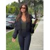 imageREORIA Womens Sexy Deep V Neck Bodysuit Cross Wrap Bodysuit Long Sleeve Double Lined Top Going Out OutfitsThyme