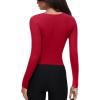 imageREORIA Womens Sexy Deep V Neck Bodysuit Cross Wrap Bodysuit Long Sleeve Double Lined Top Going Out OutfitsWatermelon