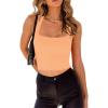 imageREORIA Womens Trendy Sexy Halter Neck Backless Seamless Sleeveless Y2K Cropped Tank Yoga Crop TopsOrange Powder
