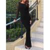 imageREORIA Womens Fall Mesh Sheer Long Sleeve Wedding Guest Dress Sexy Floral Bodycon Maxi Long DressesBlack Onyx