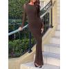 imageREORIA Womens Fall Mesh Sheer Long Sleeve Wedding Guest Dress Sexy Floral Bodycon Maxi Long DressesShaved Chocolate