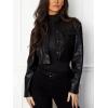 imageREORIA Womens Wool Blend Mock Turtle Neck Long Sleeve Basic Bodysuit Tops Fall ClothesBlack Onyx
