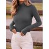imageREORIA Womens Wool Blend Mock Turtle Neck Long Sleeve Basic Bodysuit Tops Fall ClothesDark Shadow