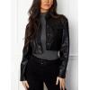 imageREORIA Womens Wool Blend Mock Turtle Neck Long Sleeve Basic Bodysuit Tops Fall ClothesDark Shadow
