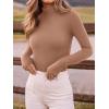 imageREORIA Womens Wool Blend Mock Turtle Neck Long Sleeve Basic Bodysuit Tops Fall ClothesMocha Mousse