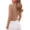 imageREORIA Womens Wool Blend Mock Turtle Neck Long Sleeve Basic Bodysuit Tops Fall ClothesMocha Mousse