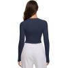 imageREORIA Womens 2025 Crew Neck Long Sleeve Thermal Shirt Fleece Lined Cotton Winter Base Layer Warm Slim Fitted TopsDeep Blue