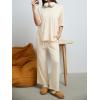 imageREORIA Womens Fall Lounge Sets Sleepwear Short Sleeve Tops and Long Pants 2 Piece PJ Pajama SetsApricot