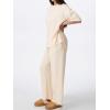 imageREORIA Womens Fall Lounge Sets Sleepwear Short Sleeve Tops and Long Pants 2 Piece PJ Pajama SetsApricot
