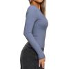 imageREORIA Womens Sexy Plunge Deep V Neck Long Sleeve Basic T Shirts Trendy Slim Fit Lightweight Y2K Going Out Crop TopsBaritone Blue