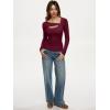 imageREORIA Womens Sexy Ribbed Long Sleeve Cutout Tops 2025 Fall Trendy Slim Fit Y2K Fashion Going Out T ShirtsBurgundy