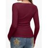 imageREORIA Womens Sexy Ribbed Long Sleeve Cutout Tops 2025 Fall Trendy Slim Fit Y2K Fashion Going Out T ShirtsBurgundy