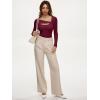 imageREORIA Womens Sexy Ribbed Long Sleeve Cutout Tops 2025 Fall Trendy Slim Fit Y2K Fashion Going Out T ShirtsBurgundy