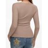 imageREORIA Womens Sexy Ribbed Long Sleeve Cutout Tops 2025 Fall Trendy Slim Fit Y2K Fashion Going Out T ShirtsKhaki