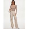 imageREORIA Womens Sexy Ribbed Long Sleeve Cutout Tops 2025 Fall Trendy Slim Fit Y2K Fashion Going Out T ShirtsKhaki