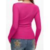 imageREORIA Womens Sexy Ribbed Long Sleeve Cutout Tops 2025 Fall Trendy Slim Fit Y2K Fashion Going Out T ShirtsRose Red