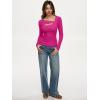 imageREORIA Womens Sexy Ribbed Long Sleeve Cutout Tops 2025 Fall Trendy Slim Fit Y2K Fashion Going Out T ShirtsRose Red