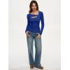 imageREORIA Womens Sexy Ribbed Long Sleeve Cutout Tops 2025 Fall Trendy Slim Fit Y2K Fashion Going Out T ShirtsRoyal Blue
