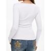 imageREORIA Womens Sexy Ribbed Long Sleeve Cutout Tops 2025 Fall Trendy Slim Fit Y2K Fashion Going Out T ShirtsWhite
