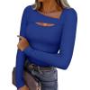 imageREORIA Womens Sexy Ribbed Long Sleeve Cutout Tops 2025 Fall Trendy Slim Fit Y2K Fashion Going Out T ShirtsRoyal Blue