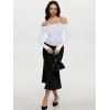 imageREORIA Sexy Lace Top for Women Off Shoulder Long Sleeve Halter Neck Sheer Fitted Going Out Top Y2K Fake Two Piece ShirtBright White