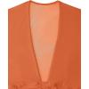 imageREORIA Womens Sexy Deep V Neck Long Sleeve Dress Mesh Sheer Ruched See Through Bodycon Maxi Long DressesHarvest Pumpkin