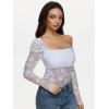 imageREORIA Sexy Lace Bodysuit One Shoulder Bodysuit Long Sleeve Bodysuits for Women Going Out Y2K Clothes 2025Bright White