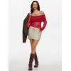 imageREORIA Sexy Lace Bodysuit One Shoulder Bodysuit Long Sleeve Bodysuits for Women Going Out Y2K Clothes 2025Ribbon Red