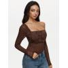 imageREORIA Sexy Lace Bodysuit One Shoulder Bodysuit Long Sleeve Bodysuits for Women Going Out Y2K Clothes 2025Shaved Chocolate
