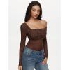 imageREORIA Sexy Lace Bodysuit One Shoulder Bodysuit Long Sleeve Bodysuits for Women Going Out Y2K Clothes 2025Shaved Chocolate