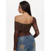 imageREORIA Sexy Lace Bodysuit One Shoulder Bodysuit Long Sleeve Bodysuits for Women Going Out Y2K Clothes 2025Shaved Chocolate
