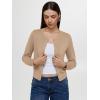 imageREORIA Womens 2025 Fall Fashion Lightweight Long Sleeve Button Down Casual Wool Blend Cardigan SweatersApricot