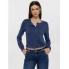 imageREORIA Womens 2025 Fall Fashion Lightweight Long Sleeve Button Down Casual Wool Blend Cardigan SweatersBlue