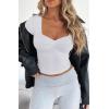 imageREORIA Womens Cute Ruched Sweetheart Neck Short Sleeve Going Out Y2K Trendy T Shirts Crop Tops Tees
