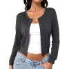 imageREORIA Womens 2025 Fall Fashion Lightweight Long Sleeve Button Down Casual Wool Blend Cardigan SweatersGray