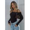 imageREORIA Womens Sexy Off The Shoulder Long Sleeve Bodysuit Lace Body Suits Going Out Tops Fall Outfit 2025Black Onyx