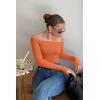 imageREORIA Womens Sexy Off The Shoulder Long Sleeve Bodysuit Lace Body Suits Going Out Tops Fall Outfit 2025Harvest Pumpkin