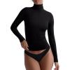 imageREORIA Womens Basic Long Sleeve Thermal Shirts Mock Turtle Neck Soft Wool Winter Layering Slim Fit Underwear Tops 2025Black