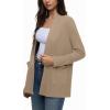 imageREORIA Womens Casual Lightweight Knit Open Front Cardigan Sweater with Pockets 2025 Fall FashionKhaki