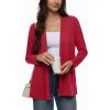 imageREORIA Womens Casual Lightweight Knit Open Front Cardigan Sweater with Pockets 2025 Fall FashionRibbon Red