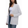 imageREORIA Womens Casual Lightweight Knit Open Front Cardigan Sweater with Pockets 2025 Fall FashionWhite