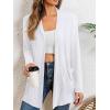 imageREORIA Womens Casual Lightweight Knit Open Front Cardigan Sweater with Pockets 2025 Fall FashionWhite