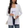 imageREORIA Womens Casual Lightweight Knit Open Front Cardigan Sweater with Pockets 2025 Fall FashionWhite