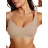 imageREORIA Womens Lounge Comfortable Adjustable Everyday Bra FullCoverage Padded Seamless Wireless Bras for WomenClay