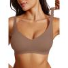 imageREORIA Womens Lounge Comfortable Adjustable Everyday Bra FullCoverage Padded Seamless Wireless Bras for WomenOchre