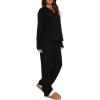 imageREORIA Funny Halloween Pajamas Women Button Up 2 Piece Pajama Set SleepwearBlack