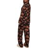 imageREORIA Funny Halloween Pajamas Women Button Up 2 Piece Pajama Set SleepwearBlack Pumpkin